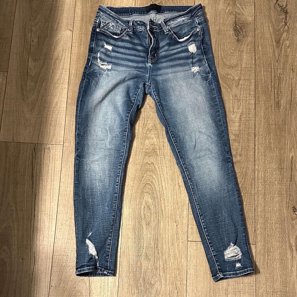 Buckle Black Distressed Ankle Skinny Jeans
